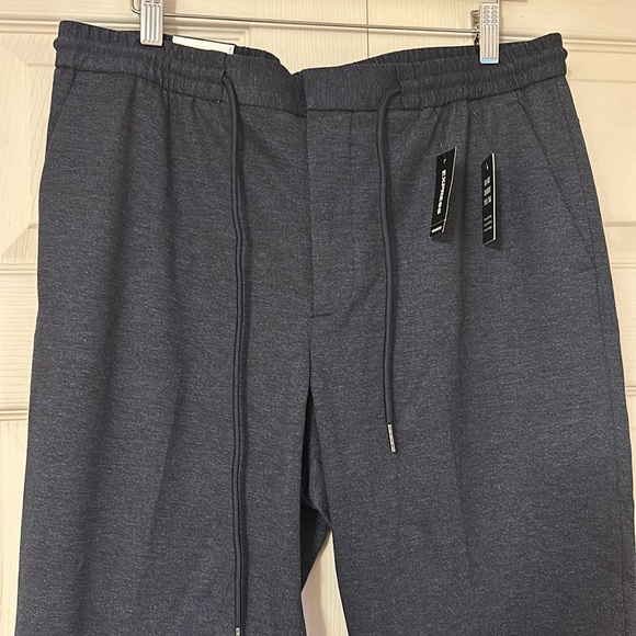 NWT Express men’s navy slim fit trouser pants with tie strings size large - Picture 3 of 6